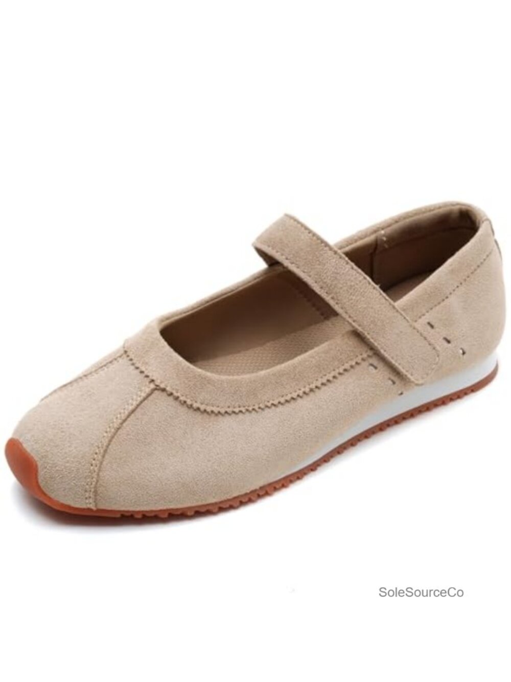 Faux Suede Mary Jane Sneakers Ballet Flats Comfort Slip On Walking Shoes